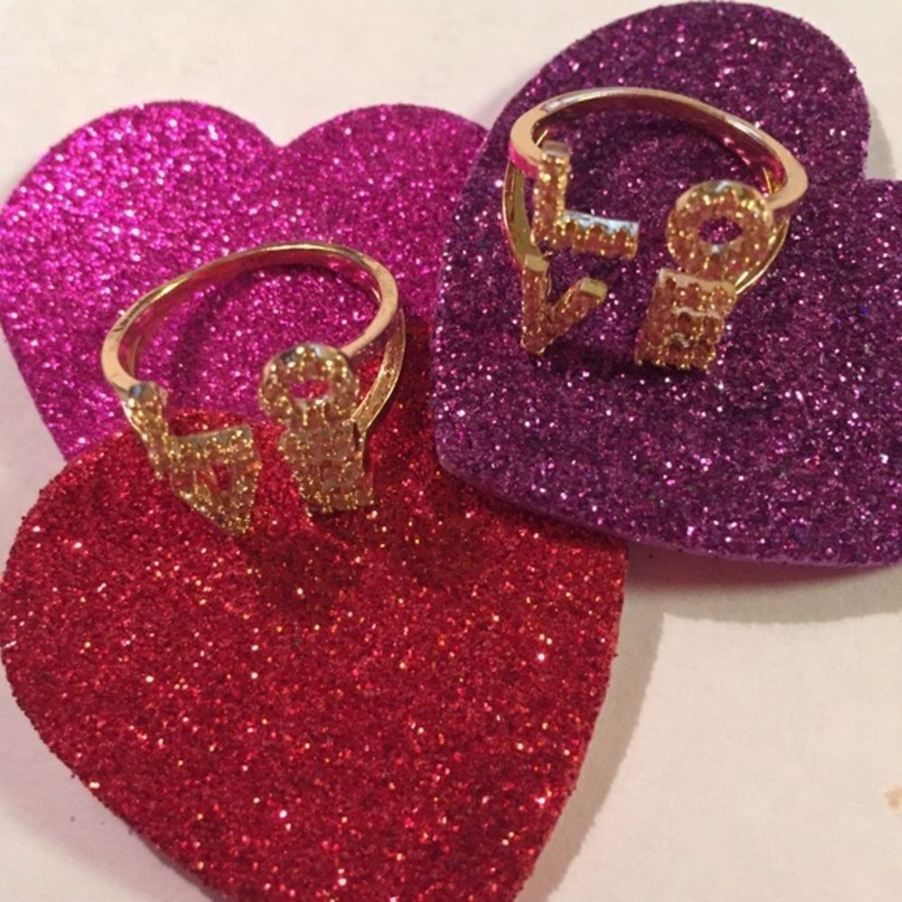 LOVE Ring bundle  2 pave love rings sparkle glam